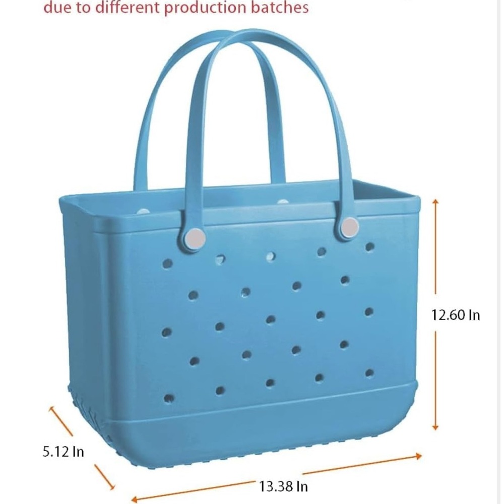 Large Sky Blue Rubber Tote Beach Bag Waterproof